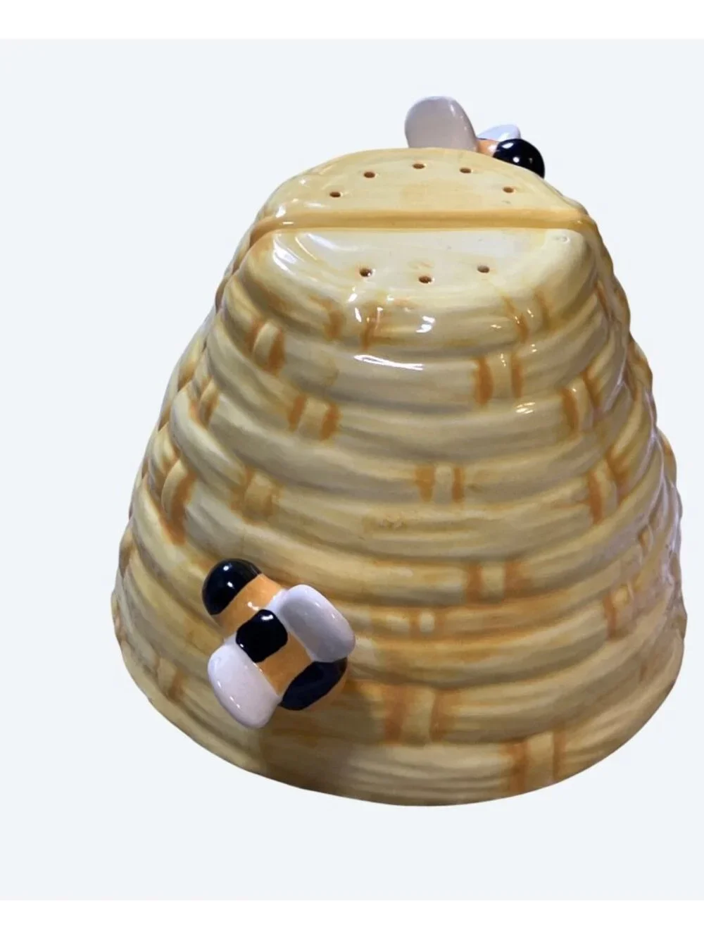 Bee Themed Ceramic Salt and Pepper Shakers By THT 2002  2-Piece Set